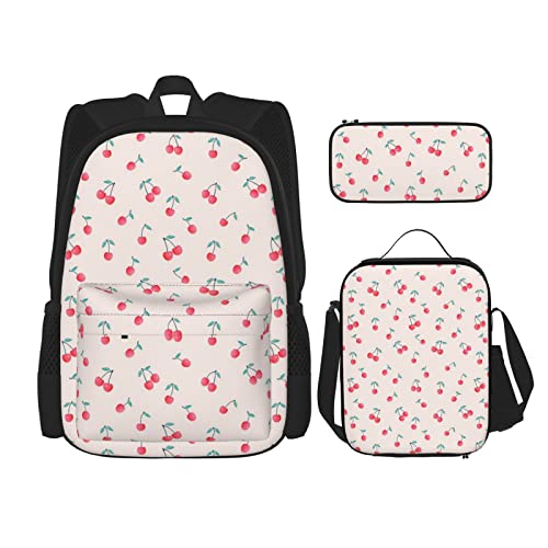 Lustiger Cartoon Känguru Zoo Rucksack Schule Büchertaschen Set Lunchtasche Federmäppchen Schulrucksäcke für Teenager Mädchen Jungen, rot, Einheitsgröße von YIDUODUOX