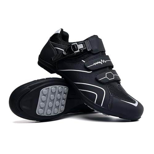 YIENHUI Fahrradschuhe Damen Herren Reitschuhe Spinbike-Sneaker Atmungsaktive Rennradschuhe rutschfeste Outdoor-/Indoor-Spin-Reitschuhe Flat-Pedal-Schuhe-White||Numeric_38 von YIENHUI
