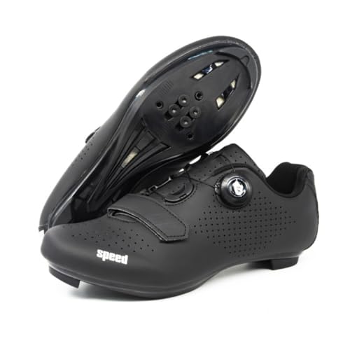 YIENHUI Fahrradschuhe Für Herren Und Damen Atmungsaktive,rutschfeste Rennradschuhe Fahrradtrainer Mit Drehbarem Schnürsenkel Unisex-Spin-Bike-Schuhe Für Drinnen Und Draußen-Black||Numeric_38 von YIENHUI