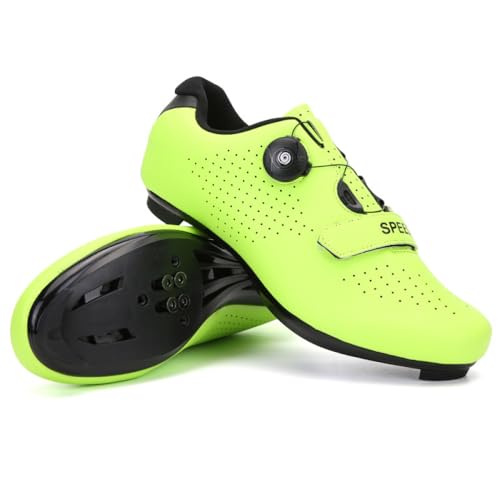 YIENHUI Fahrradschuhe Für Herren Und Damen Atmungsaktive,rutschfeste Rennradschuhe Fahrradtrainer Mit Drehbarem Schnürsenkel Unisex-Spin-Bike-Schuhe Für Drinnen Und Draußen-Green||Numeric_39 von YIENHUI