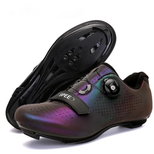 YIENHUI Fahrradschuhe Für Herren Und Damen Atmungsaktive,rutschfeste Rennradschuhe Fahrradtrainer Mit Drehbarem Schnürsenkel Unisex-Spin-Bike-Schuhe Für Drinnen Und Draußen-Purple||Numeric_38 von YIENHUI