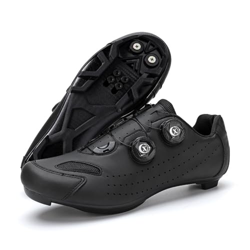 YIENHUI Fahrradschuhe Für Herren Und Damen Mountainbike-Schuhe Unisex Mit Spin-Schnürung rutschfeste, Atmungsaktive Sneaker MTB-Rennradschuhe Für Drinnen Und Draußen-Black||Numeric_38 von YIENHUI