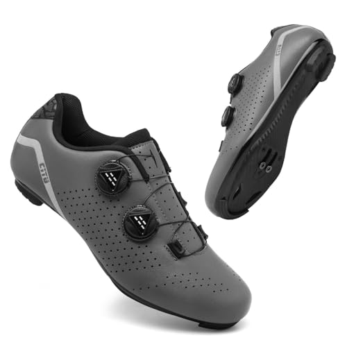 YIENHUI Fahrradschuhe Für Herren Und Damen Rennradschuhe Atmungsaktive Power-Sportschuhe Unisex-Spinbike-Schuhe Für Drinnen Und Draußen Lässiger, Bequemer Fahrrad-Sneaker-Gray||Numeric_38 von YIENHUI