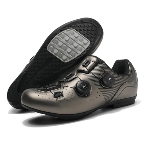 YIENHUI Fahrradschuhe Für Herren Und Damen rutschfeste, Atmungsaktive Indoor-Radsportschuhehe Unisex-Sneaker Mit No-Lock-Gummisohle Und Spin-Schnürsenkeln Für Outdoor-Sport-Brown||Numeric_37 von YIENHUI