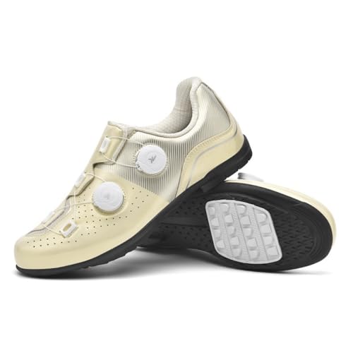 YIENHUI Fahrradschuhe Für Herren Und Damen rutschfeste, Atmungsaktive Indoor-Radsportschuhehe Unisex-Sneaker Mit No-Lock-Gummisohle Und Spin-Schnürsenkeln Für Outdoor-Sport-Yellow||Numeric_37 von YIENHUI