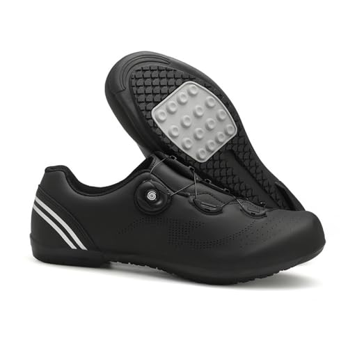 YIENHUI Fahrradschuhe Für Herren Und Damen rutschfeste, Atmungsaktive Schuhe No-Lock-Innenschuh Für Flatpedale Sneaker Mit Schnelldrehendem Schnürsystem-Black||Numeric_45 von YIENHUI