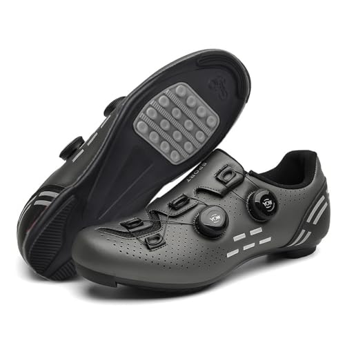 YIENHUI Fahrradschuhe Für Herren Und Damen rutschfeste Radsportschuhe No-Lock-Innenschuh MTB-Fahrradschuhe Sneaker Rennrad Atmungsaktive Mountainbike-Schuhe Mit Spin Shoestring-Gray||Numeric_37 von YIENHUI