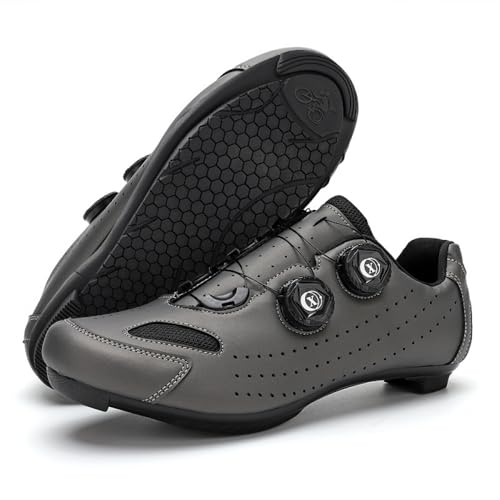 YIENHUI Fahrradschuhe Für Herren Und Damen rutschfeste Und Atmungsaktive Sport Outdoorschuhe Für Drinnen Und Draußen, Spin-Schnürung Bequeme Sneaker Mit No-Lock-Gummisohle-Gray||Numeric_42 von YIENHUI