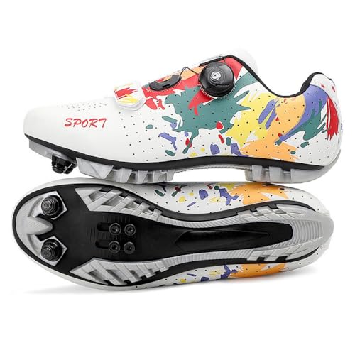 YIENHUI Fahrradschuhe für Herren und Damen MTB Bikeschuhe Reitschuhe Graffiti-Print, Sneaker, Unisex, Spinbike-Schuhe Atmungsaktive Mountainbike-Schuhe für drinnen und draußen-White||Numeric_38 YIENHUI Fahrradschuhe für Herren und Damen MTB Bikeschuhe Reitschuhe Graffiti-Print, Sneaker, Unisex, Spinbike-Schuhe Atmungsaktive Mountainbike-Schuhe für drinnen und draußen-White||Numeric_38 von YIENHUI