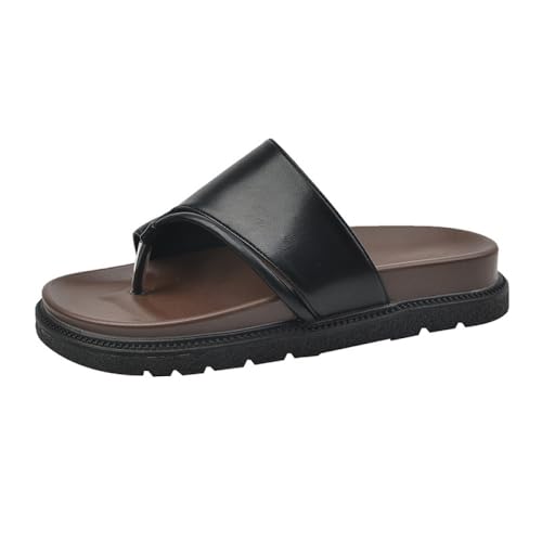 YIENHUI Orthopädische Sandalen Für Damen Bequeme Outdoor-Hausschuhe Mit Dicker Sohle Strandsandalen Mit Hallux-Valgus-Stütze Lässige Hausschuhe Mit Offener Spitze-Black||numeric_39 von YIENHUI