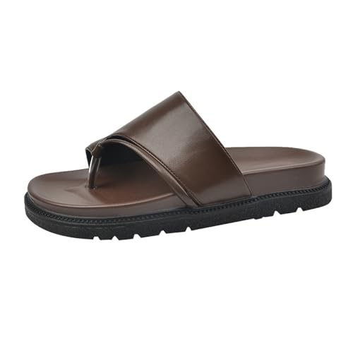 YIENHUI Orthopädische Sandalen Für Damen Bequeme Outdoor-Hausschuhe Mit Dicker Sohle Strandsandalen Mit Hallux-Valgus-Stütze Lässige Hausschuhe Mit Offener Spitze-Brown||numeric_39 von YIENHUI