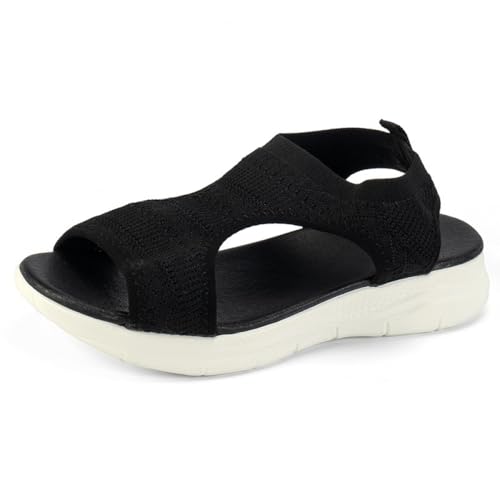 YIENHUI Sommer-Sandalen Mit Offener Spitze Atmungsaktive Stricksandalen Flexible Wanderschuhe Bequeme Waschbare Orthopädische Sandalen Für Damen Freizeitschuhe Für Damen-Black||numeric_41 YIENHUI Sommer-Sandalen Mit Offener Spitze Atmungsaktive Stricksandalen Flexible Wanderschuhe Bequeme Waschbare Orthopädische Sandalen Für Damen Freizeitschuhe Für Damen-Black||numeric_41 von YIENHUI