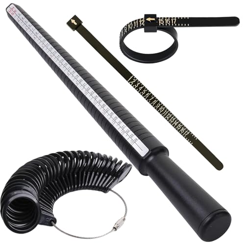 Ringgrössenmesser Set,Ring Messer Finger Ringgrössenmesser Deutsche Größen Größenstandard UK,EU,USA Ringgrößenmesser Kostenlos Ringmaßband für Ehering-Ringdurchmesser Frauen Männer Männer von YIFLorine TANG