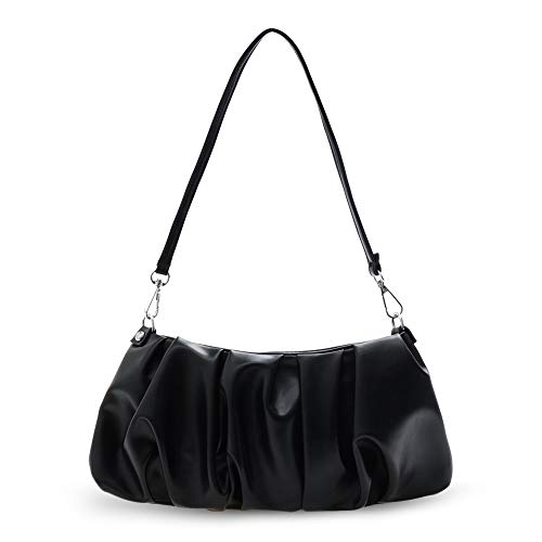 Casual Solid Leather Cloud Achsel Handtaschen Female Daily Plissee Umhängetaschen von YIGEBAG