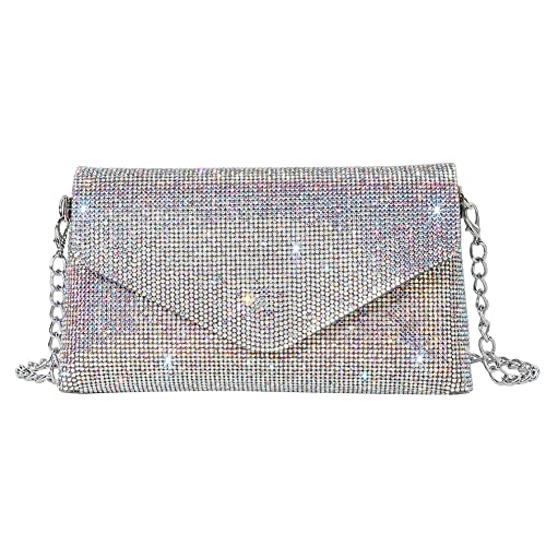 YIGEBAG Glitzer-Handtaschen, Strass, Hochzeit, Geldbörse, Kette, wunderschöne, exquisit verzierte Bankett-Crossbody-Packung von YIGEBAG