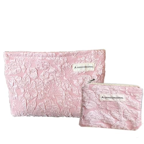 YIGEBIZI Make-up-Tasche für Damen, große Kapazität, Kosmetiktasche, Reise-Kulturbeutel, Blumenmuster, Make-up-Tasche für Geldbörse, 2 Stück, B-pink YIGEBIZI Make-up-Tasche für Damen, große Kapazität, Kosmetiktasche, Reise-Kulturbeutel, Blumenmuster, Make-up-Tasche für Geldbörse, 2 Stück, B-pink von YIGEBIZI