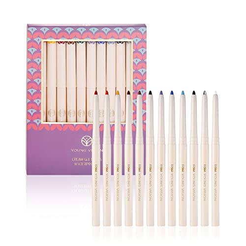 12er Pack VISION 12-Farben Eyeliner Set Wasserfester Eyeliner Stift Farbiger Eyeliner Lidschattenstift Langlebiger 12-Farben Eyeliner von YIGZYCN