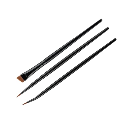 3-teiliges professionelles abgewinkeltes Eyeliner-Pinsel-Set mit weichen synthetischen Fasern, ideal für präzise Augen-Make-up-Stile von YIGZYCN