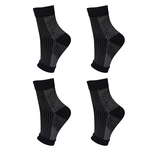 4 Stück Plantarsocken Mit Fußgewölbeunterstützung Für Männer Und Frauen Knöchel Kompressionssocken Für Fuß Fersenentlastung Orthesen Kompressionssocken Fußstützsocken Sportliche von YIGZYCN