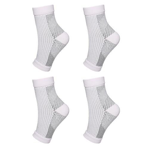 4 Stück Plantarsocken Mit Fußgewölbeunterstützung Für Männer Und Frauen Knöchel Kompressionssocken Für Fuß Fersenentlastung Orthesen Kompressionssocken Fußstützsocken Sportliche von YIGZYCN