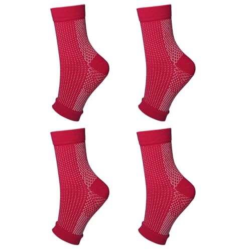 4 Stück Plantarsocken Mit Fußgewölbeunterstützung Für Männer Und Frauen Knöchel Kompressionssocken Für Fuß Fersenentlastung Orthesen Kompressionssocken Fußstützsocken Sportliche von YIGZYCN