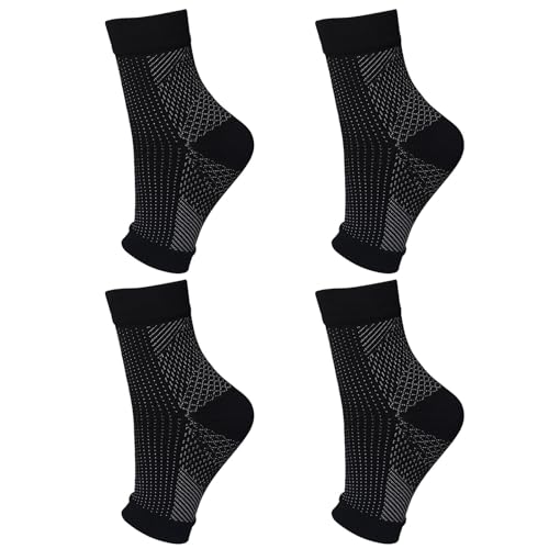 4 Stück Plantarsocken Mit Fußgewölbeunterstützung Für Männer Und Frauen Knöchel Kompressionssocken Für Fuß Fersenentlastung Orthesen Kompressionssocken Fußstützsocken Sportliche von YIGZYCN