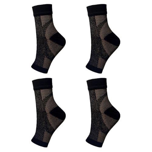 4 Stück Plantarsocken Mit Fußgewölbeunterstützung Für Männer Und Frauen Knöchel Kompressionssocken Für Fuß Fersenentlastung Orthesen Kompressionssocken Fußstützsocken Sportliche von YIGZYCN