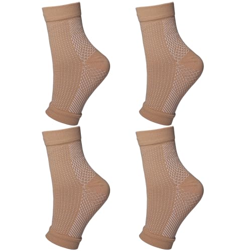 4 Stück Plantarsocken Mit Fußgewölbeunterstützung Für Männer Und Frauen Knöchel Kompressionssocken Für Fuß Fersenentlastung Orthesen Kompressionssocken Fußstützsocken Sportliche von YIGZYCN