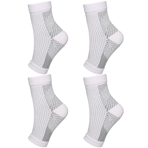 4 Stück Plantarsocken Mit Fußgewölbeunterstützung Für Männer Und Frauen Knöchel Kompressionssocken Für Fuß Fersenentlastung Orthesen Kompressionssocken Fußstützsocken Sportliche von YIGZYCN