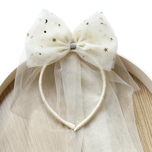 Elegantes Netz-Haarband mit Schleife, modisches Haarband für kleine Mädchen im Alter von 1–8 Jahren, für Tanzpartys und den täglichen Gebrauch von YIGZYCN