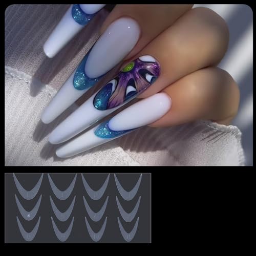 Französische Nagelspitzen Zeichnungsführer Aufkleber Französische Nagelform Gel Polnische Aufkleber Maniküre Schablone Werkzeuge Französische Nagelspitzen Zeichnungsführer Aufkleber von YIGZYCN