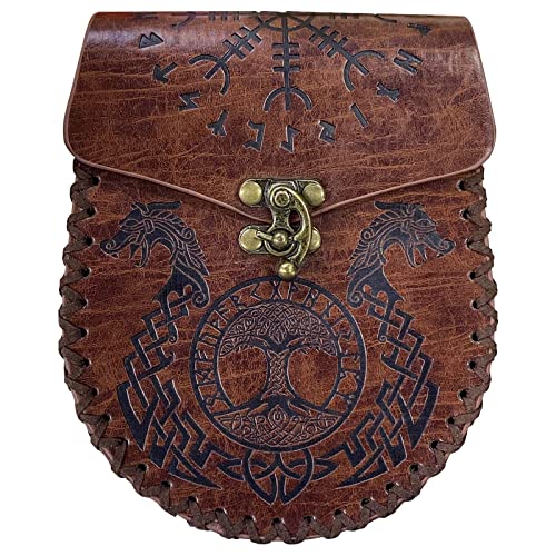 Gürteltasche Ledertasche Steampunk Taillentasche Mittelalter Leder Gürteltasche Fanny Pack Hüfttasche Vintage Gürteltasche Fabelwesen Geldbörse von YIGZYCN