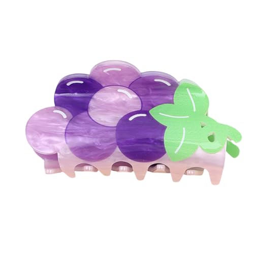 Haarklammer aus Acryl mit Fruchtmotiv für Damen und Mädchen, Pferdeschwanz-Halter, starker Haargriff mit lebendigen Farben, für den täglichen Gebrauch von YIGZYCN