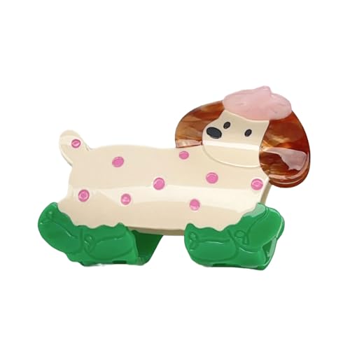 Haarspange in Form eines Cartoons in Hundeform, starker Halt, trendiges Haarzubehör für Fitnessstudio-Workouts und Freizeitausflüge von YIGZYCN