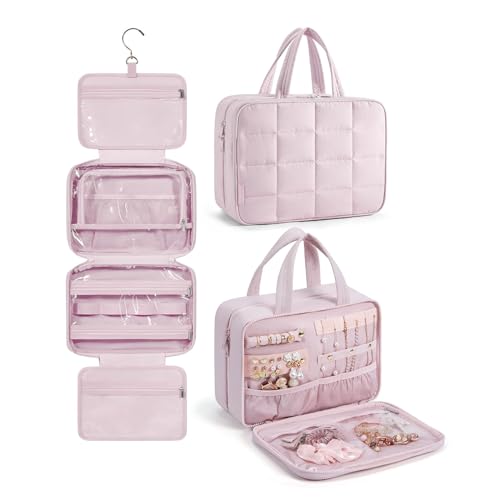 Kulturbeutel Mit Aufhängehaken Make Up Kosmetiktasche Reiseverpackungs Organizer Für Zubehör Shampoos Toilettenartikel Behälter Große Make Up Tasche Reise Kosmetik Organizer von YIGZYCN