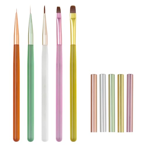 Liner Pinsel 5 Stück Pinsel Linien Gele Nagellack Malpinsel Zeichenstifte von YIGZYCN