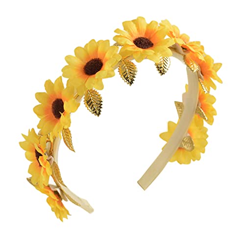 Modisches Sonnenblumen Stirnband Blumen Haarkränze Festival Haarband Braut Kopfschmuck Party Haar Accessoire Für Frauen Und Mädchen Sonnenblumen Stirnbänder Blumen Stirnband Für Mädchen Frauen von YIGZYCN