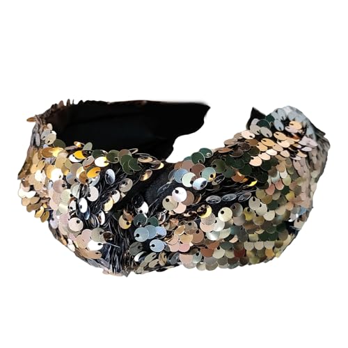 Pailletten-Stirnband für Damen und Mädchen, ästhetisch, breiter Haarreif, lässig, elegant, Party, Versammlung, Kopfschmuck, glitzerndes Haarband Pailletten-Stirnband für Damen und Mädchen, ästhetisch, breiter Haarreif, lässig, elegant, Party, Versammlung, Kopfschmuck, glitzerndes Haarband von YIGZYCN
