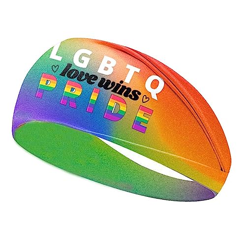 Regenbogen Sport Stirnband Mit Buchstaben Design Elastisches Haargummi Haushalt Für Laufen Und Yoga Mehrzweck Zubehör Modisches Stirnband von YIGZYCN