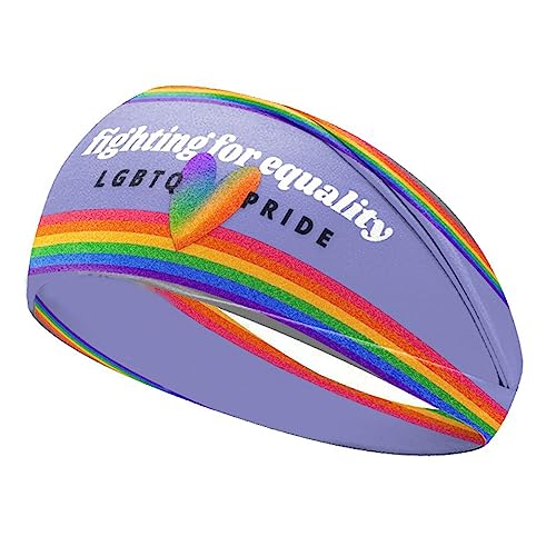 Regenbogen Sport Stirnband Mit Buchstaben Design Elastisches Haargummi Haushalt Für Laufen Und Yoga Mehrzweck Zubehör Modisches Stirnband von YIGZYCN