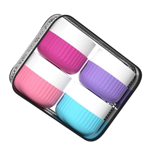 Reisebehälter für Toilettenartikel, Silikon-Cremedosen mit transparenter Tasche, Reisezubehör für Kosmetik, Gesicht, Körper, Handcreme von YIGZYCN