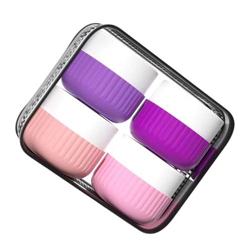 Reisebehälter für Toilettenartikel, Silikon-Cremedosen mit transparenter Tasche, Reisezubehör für Kosmetik, Gesicht, Körper, Handcreme von YIGZYCN
