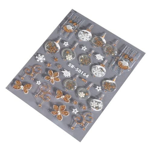 Schneemann Nagelkunst Aufkleber Weihnachts Nagelaufkleber Selbstklebende Nagelaufkleber Nagelkunst Dekorationen Maniküre Aufkleber von YIGZYCN