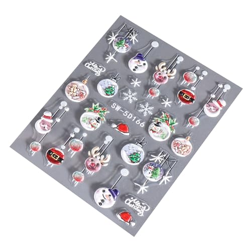 Schneemann Nagelkunst Aufkleber Weihnachts Nagelaufkleber Selbstklebende Nagelaufkleber Nagelkunst Dekorationen Maniküre Aufkleber von YIGZYCN