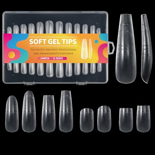 Transparente Extensions für Frauen, professionelle lange Spitzen, mit Messskala, vollständige Abdeckung, falsch von YIGZYCN