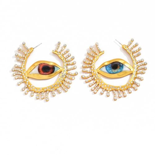 Unregelmäßige runde Ohrentropfen, asymmetrisch, Alien, Schüler, Ohrschmuck, übertrieben blaues Auge, Metall, Retro-Ohrschmuck Unregelmäßige runde Ohrentropfen, asymmetrisch, Alien, Schüler, Ohrschmuck, übertrieben blaues Auge, Metall, Retro-Ohrschmuck von YIGZYCN