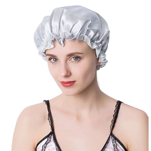 Wiederverwendbare Seiden Schlafmütze Für Tiefen Erholsamen Schlaf Duschhaube Für Frauen SatinSilk Duschhaube Zum Baden Weibliche Haarhaube Wiederverwendbare Seiden Schlafmütze Für Tiefen Erholsamen Schlaf Duschhaube Für Frauen SatinSilk Duschhaube Zum Baden Weibliche Haarhaube von YIGZYCN