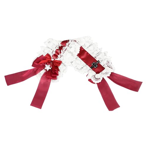 YIGZYCN 2000er Jahre Japanisches Spitzenband Schleife Stirnband mit Stern-Anhänger für Anime und Cosplay Event Halloween Dressinup weicher Stoff Kopfbedeckung von YIGZYCN