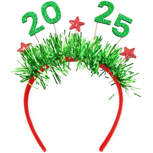 YIGZYCN 2025 neue Jahr Erwachsene Teenager Stirnband Pailletten Brief Haar Hoop Karneval Party Kopfschmuck Weihnachten von YIGZYCN
