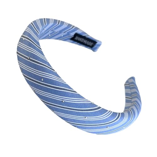 YIGZYCN Blaue Streifen und Punkte Haarband Weiche Twill Stoff Stirnbänder mit Schwammpolster für Frauen Männer komfortable YIGZYCN Blaue Streifen und Punkte Haarband Weiche Twill Stoff Stirnbänder mit Schwammpolster für Frauen Männer komfortable von YIGZYCN